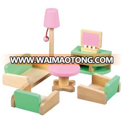 wooden toy Mini Furniture - Living Room, Role palying doll house toy,EN71 Best of China