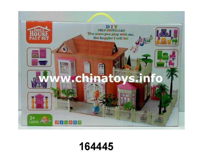 Promotional Gift Wooden Children Doll House Furniture Cottage Toy (164445)