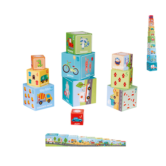 Hot sale Paper Stacking Cubes for Baby, Quality Paper toys  from Sky-blue