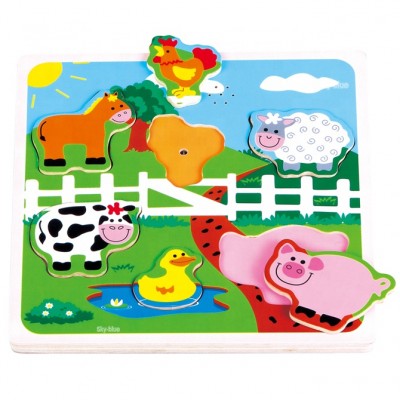 New classic wooden Farm Sound Puzzle (8 Pieces),hot sale sound puzzles from Sky-blue toys